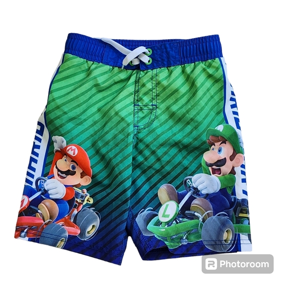 Boys Mario Kart Swim Trunks Size XS - Picture 1 of 9